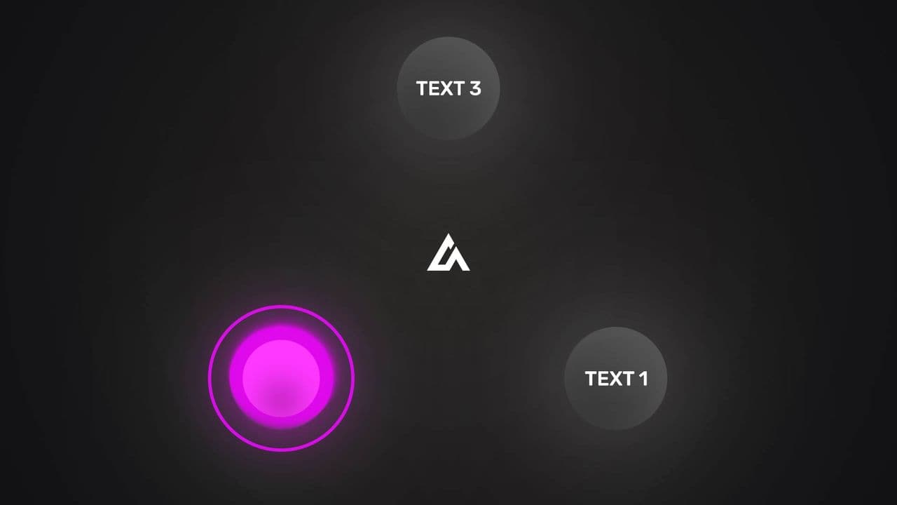 3-Point Highlight Animation | Rotating Focus with Glowing Circle