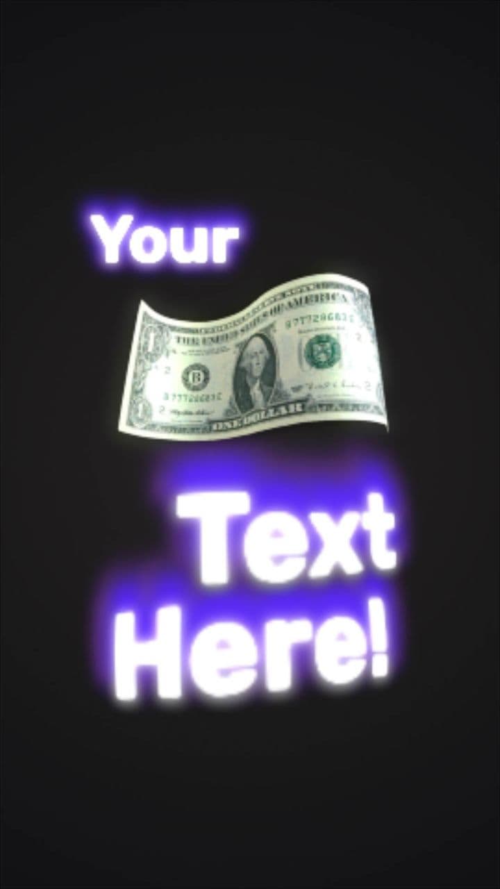 Floating Money with Glowing Text