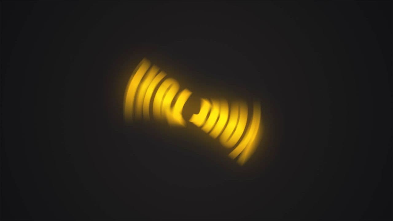 Colliding Light Balls Revealing Glowing Text