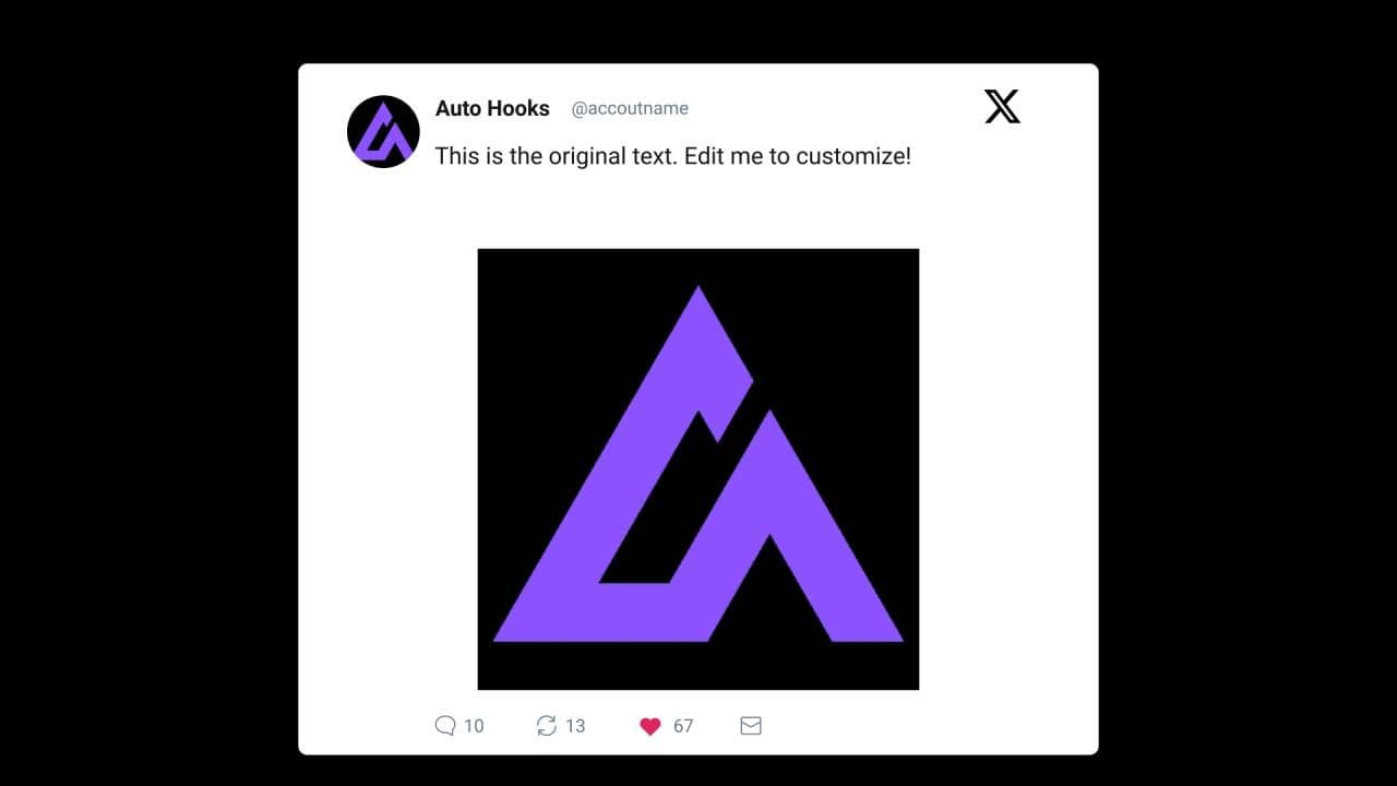 Animated Engagement Twitter(X) Post Mockup with Image