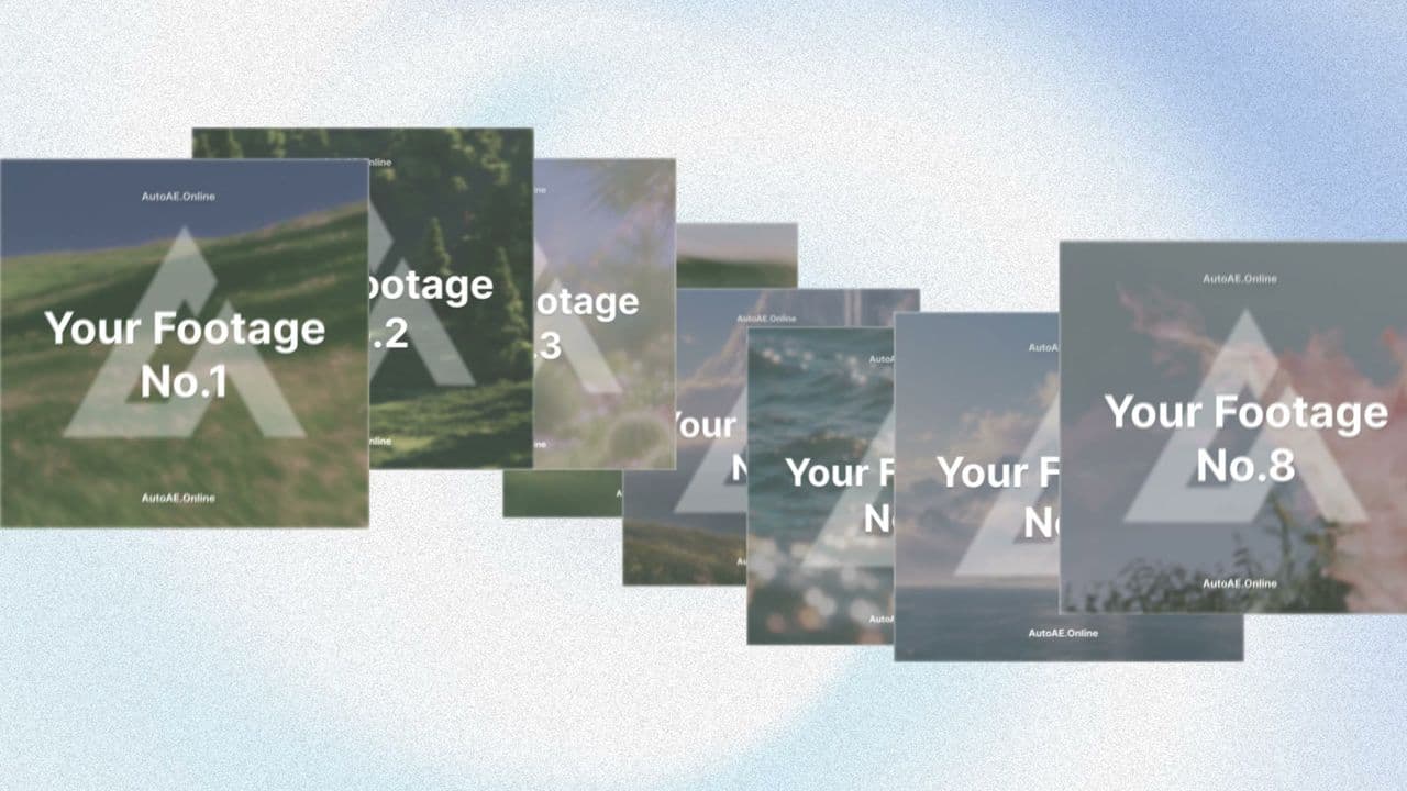 Rotating Footage Showcase Pt.7 · 8 Card Oblique Wall