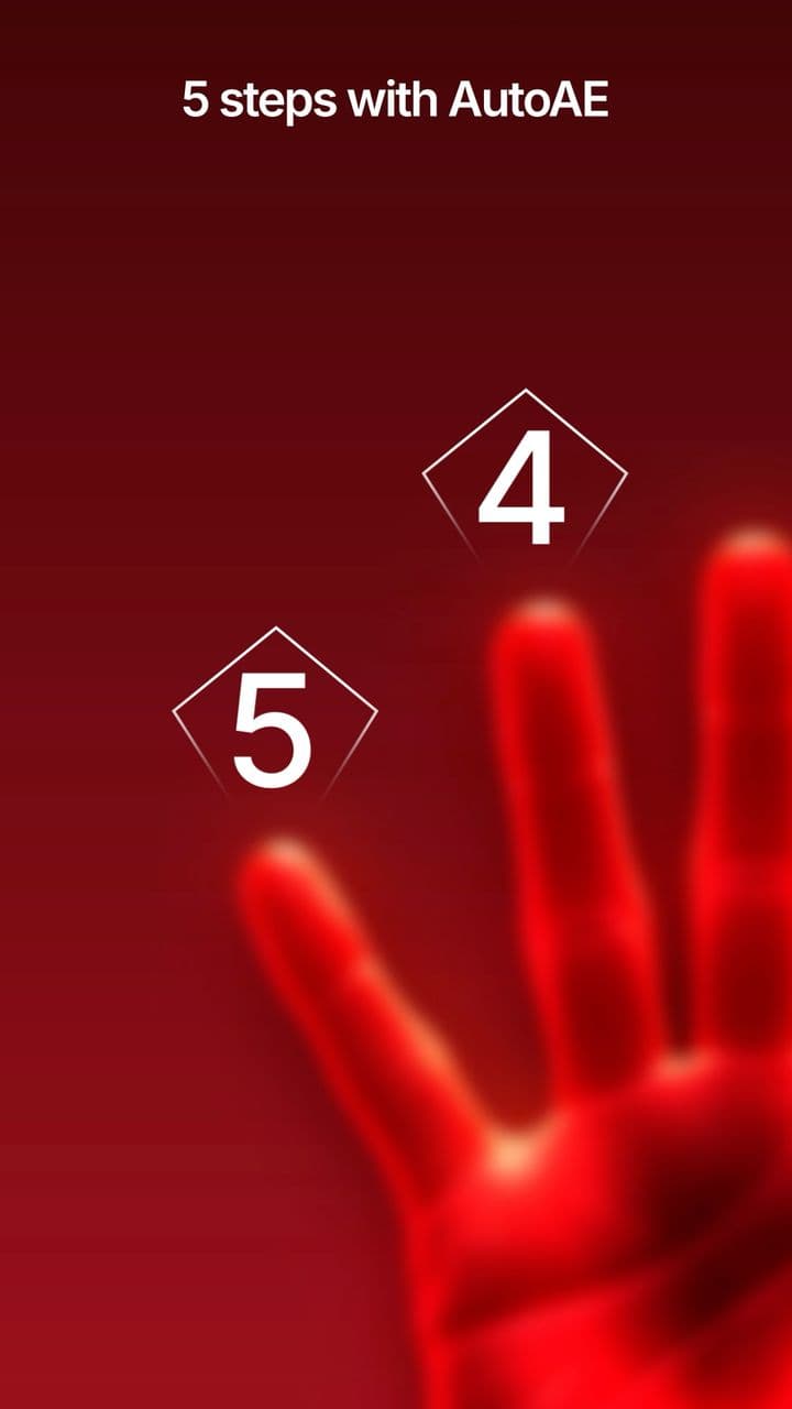 5-Step Hand Process Animation | Numbered List Reveal