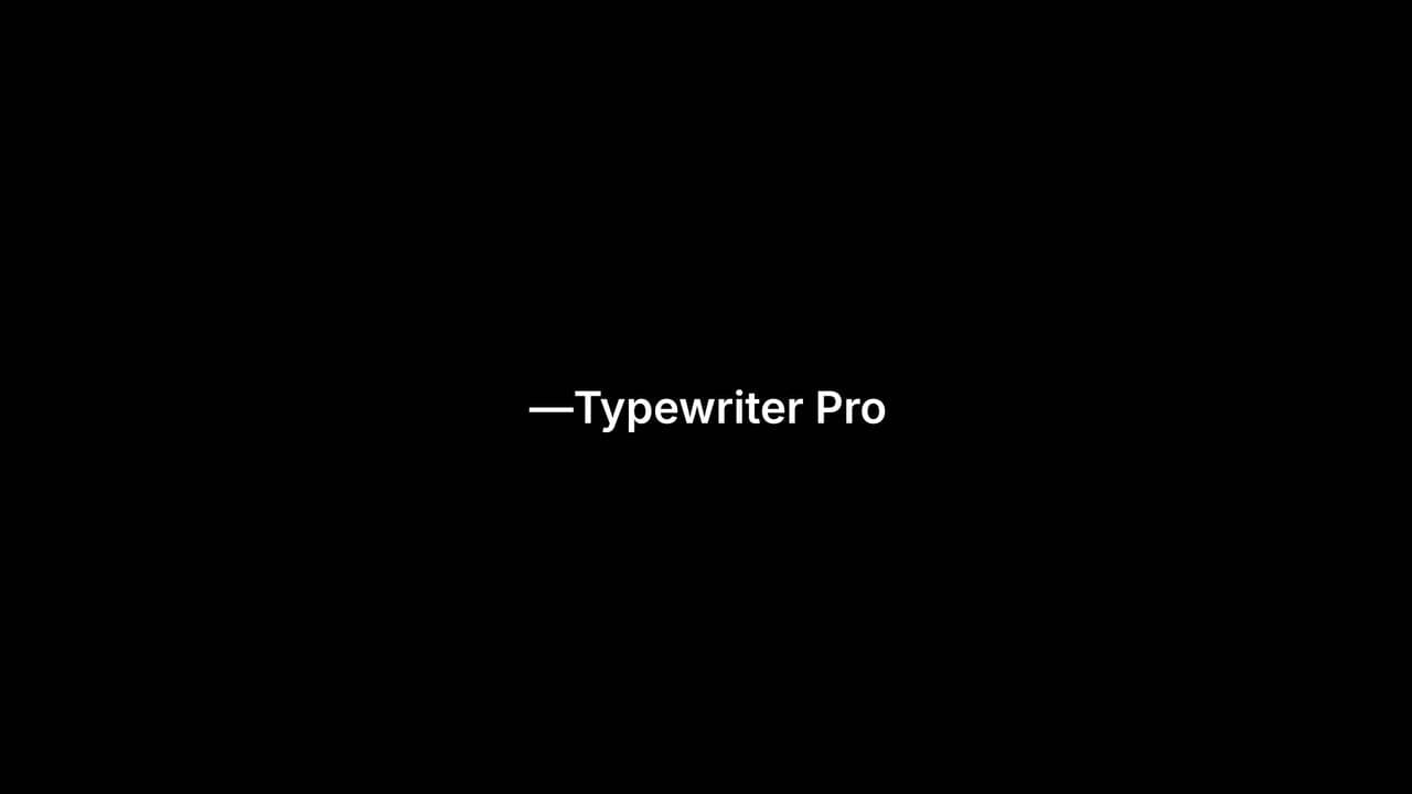 Clean Typewriter Text Animation for Titles