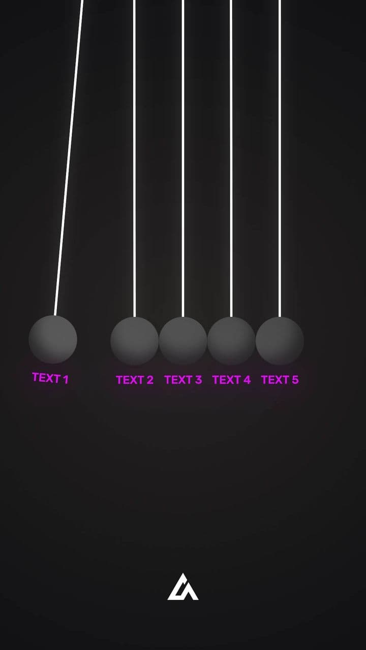 Newton's Cradle Animation | 5-Point Impact Chain Visual