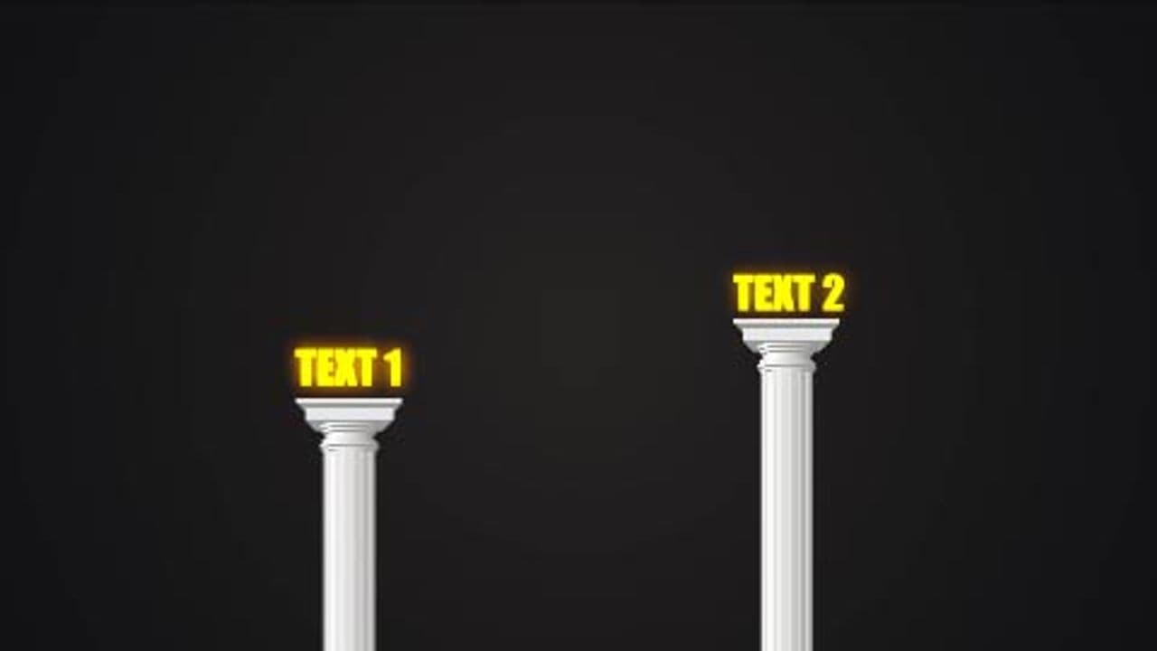 Two Glowing Texts on Roman Columns