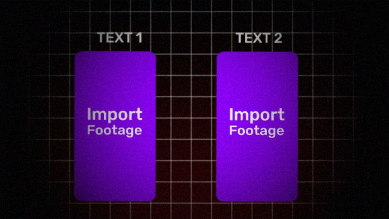 Split Screen Camera Shake – 2 Footage + 2 Text