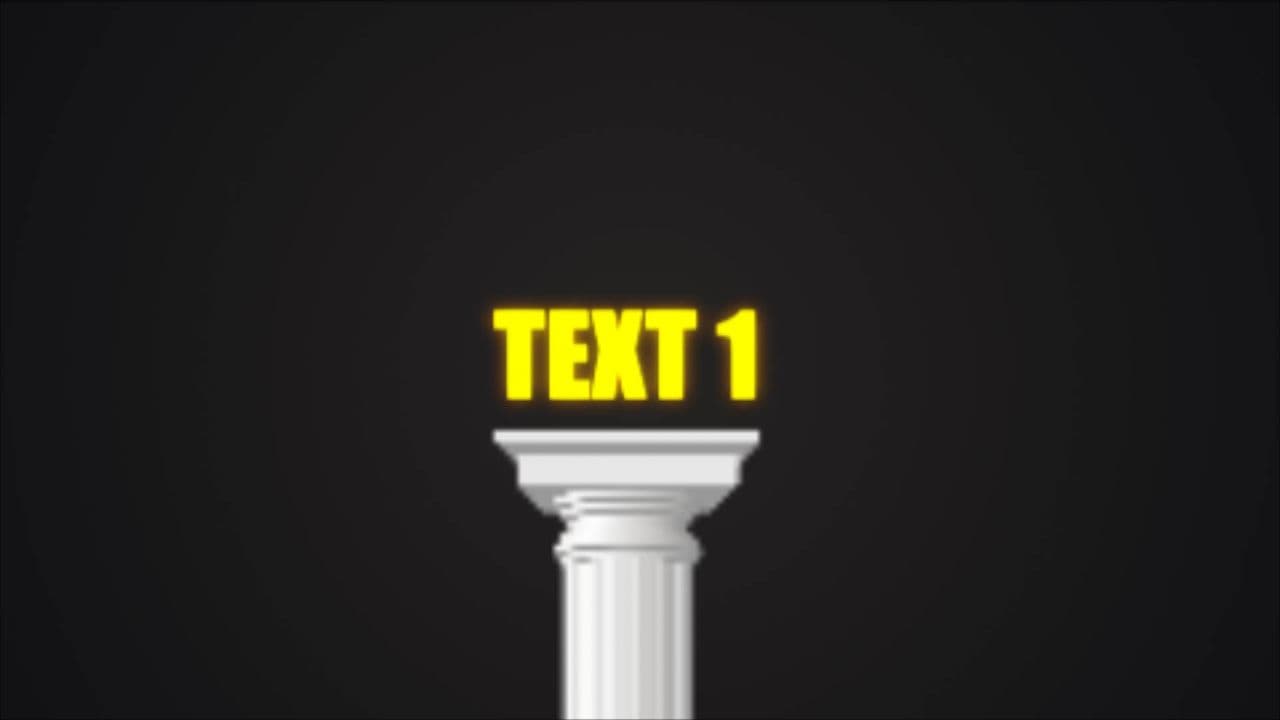 Single Glowing Text on Roman Column