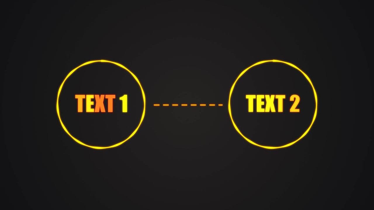 Dynamic Text with Golden Circles and Connection