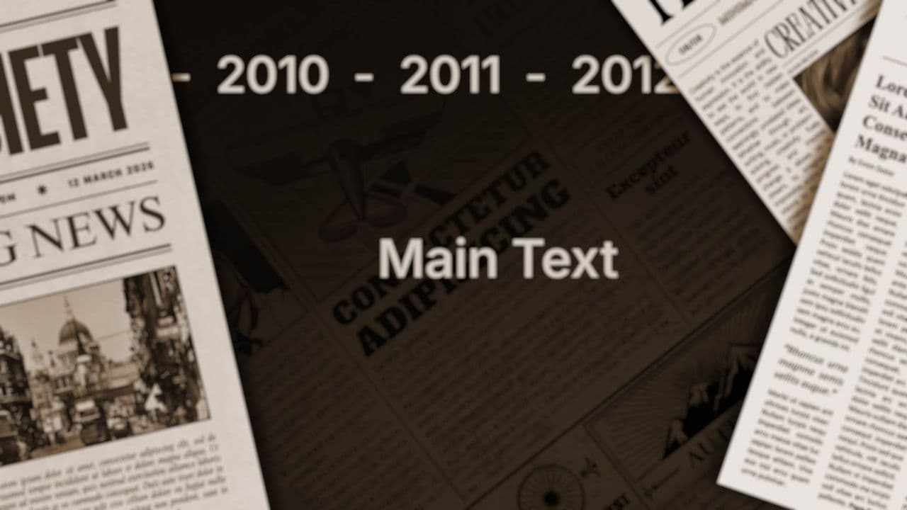 Vintage Newspaper History Reveal Animation - 3 Footage / 1 Text
