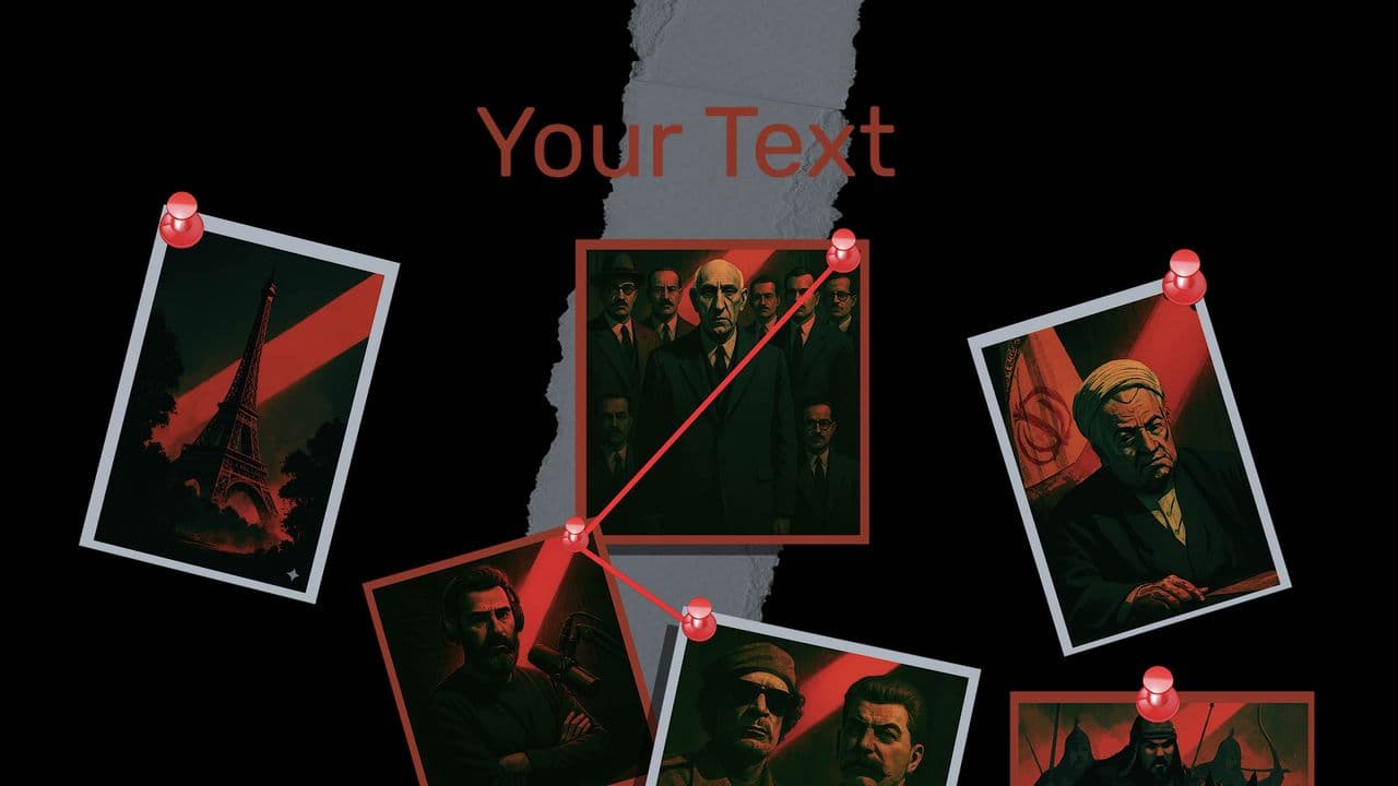 template Relationship Board Animation: 6-Image Relationship Map & 1 Text preview