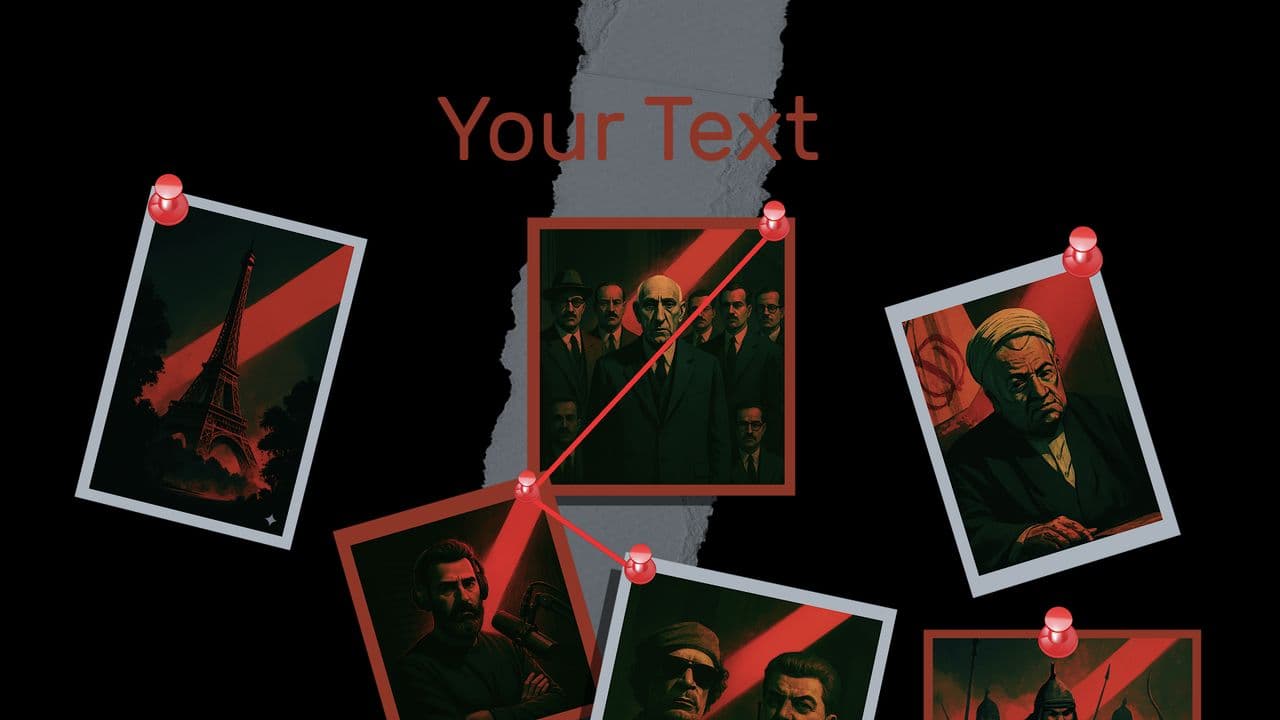 Relationship Board Animation: 6-Image Relationship Map & 1 Text