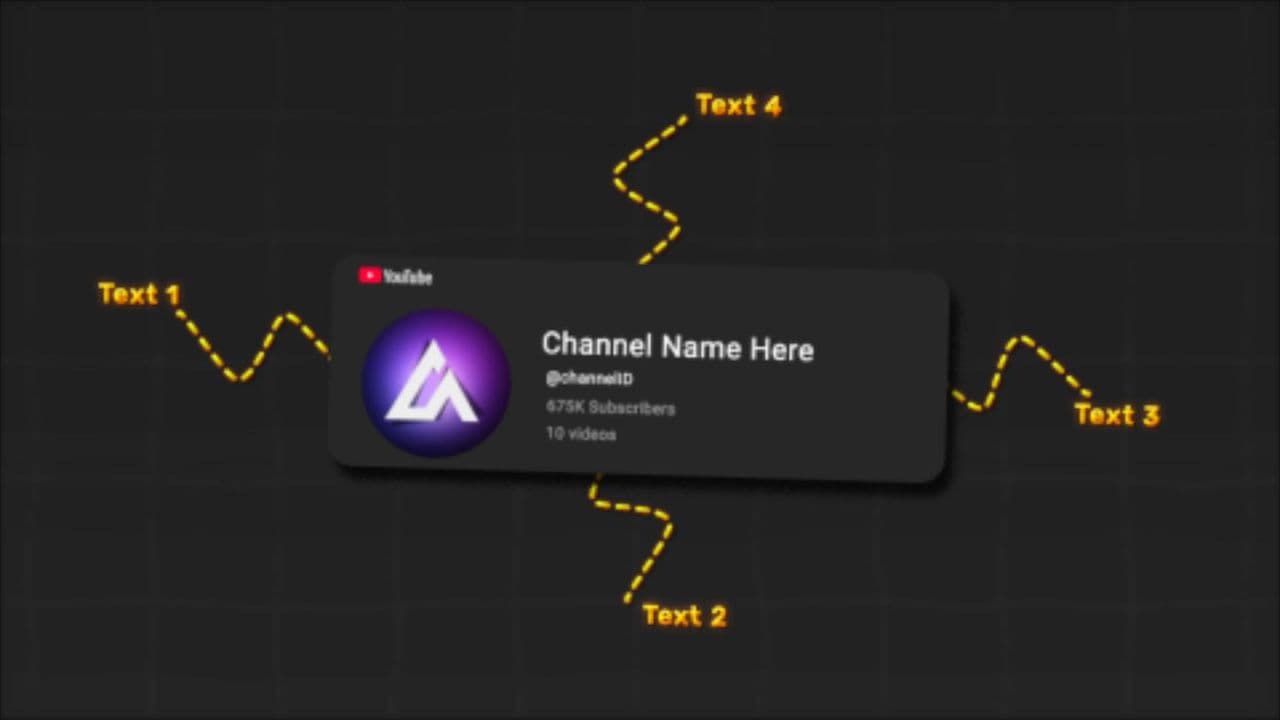 YouTube Channel Mockup with 4 Glowing Highlights