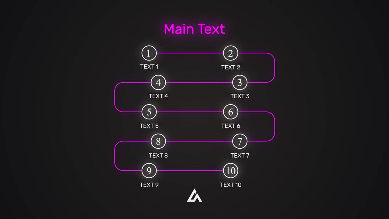 10-Step Flowchart Animation | Smooth Process Reveal