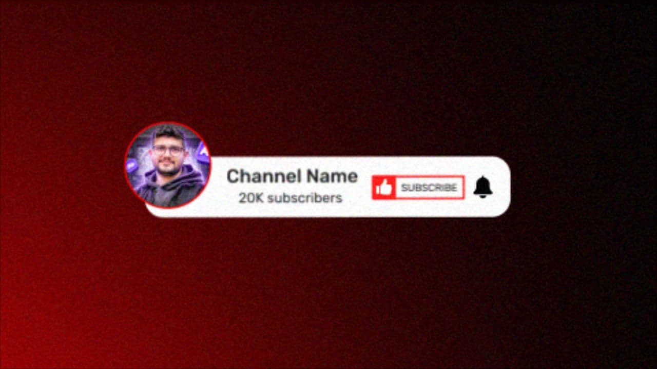 template YouTube Style Subscribe Animation with Like Button | Clean Channel UI preview