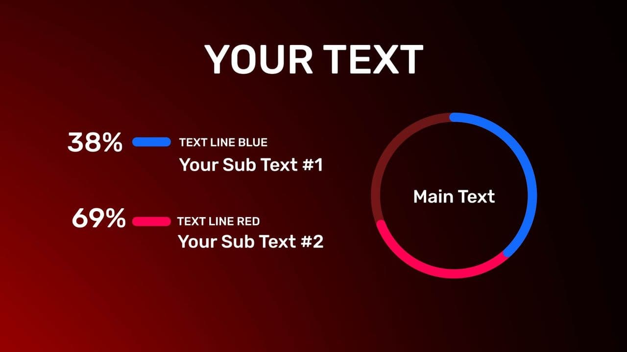 Dual Segment Ring Chart Animation | 2-Part Data Breakdown