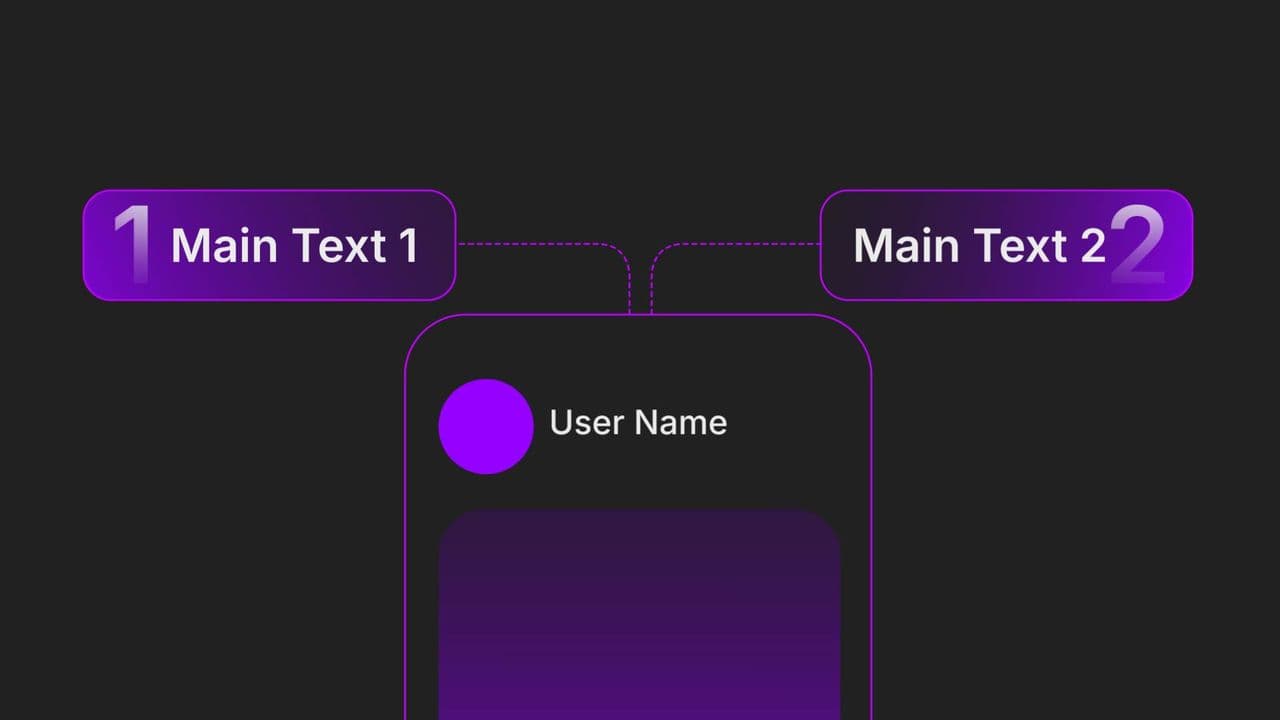 template 2-Point Mobile UI Breakdown Animation: Connect User Feedback to 2 Key Concepts preview
