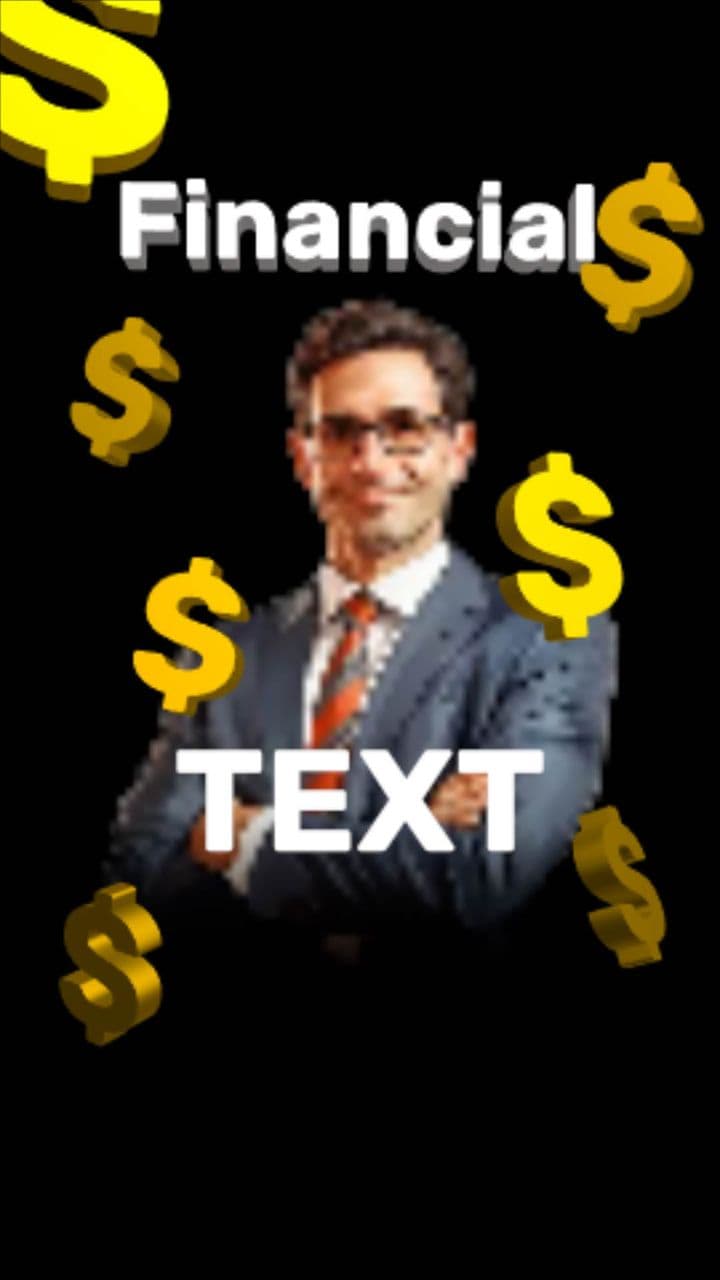 Financial Character Animation with 3D Money Icons & Custom Text