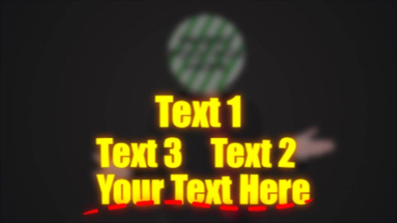 Animated Character with 4-Line Text