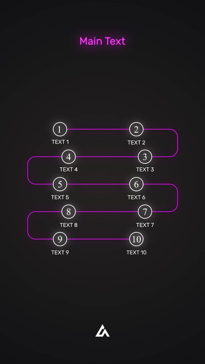 10-Step Flowchart Animation | Smooth Process Reveal