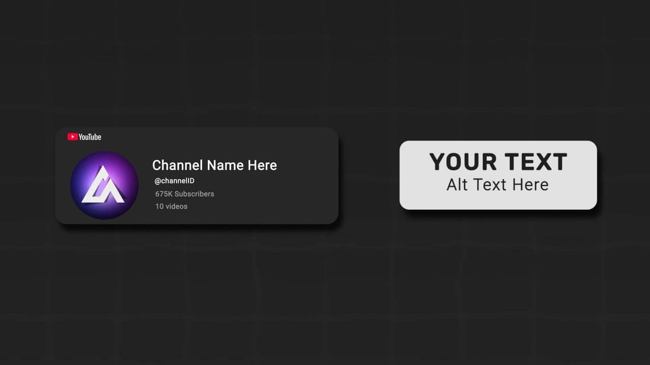 YouTube Channel Info Mockup with Dynamic Text Popups