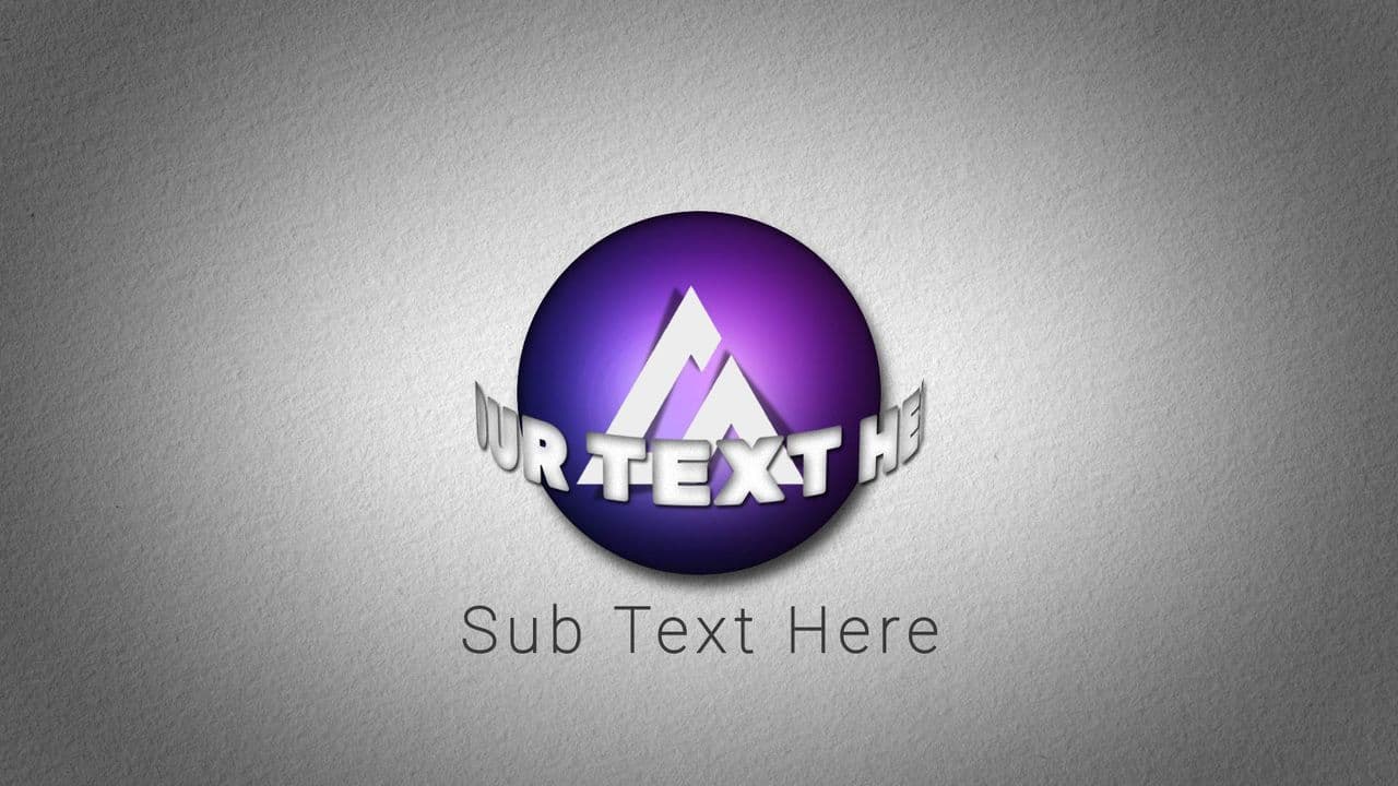 3D Rotating Text Effect Surrounding Logo Animation