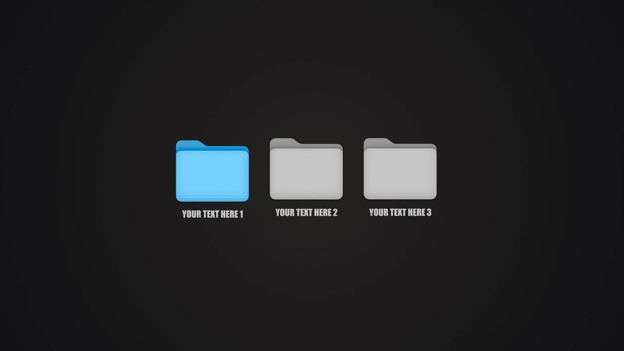 template 3-Folder Mockup with Highlighted Mac Folder preview