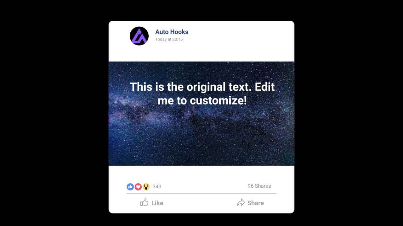 Animated Facebook Post Mockup with Image