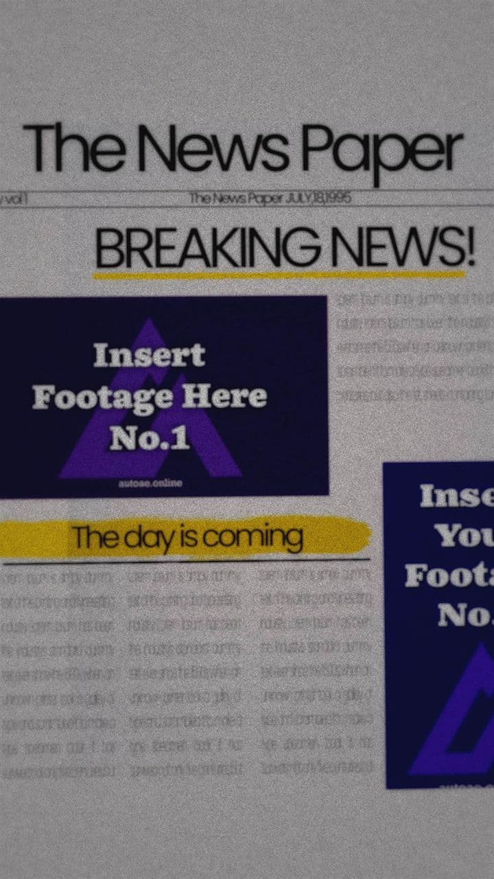 Dynamic Breaking News Animation with 2 Footage & 1 Headline Reveals
