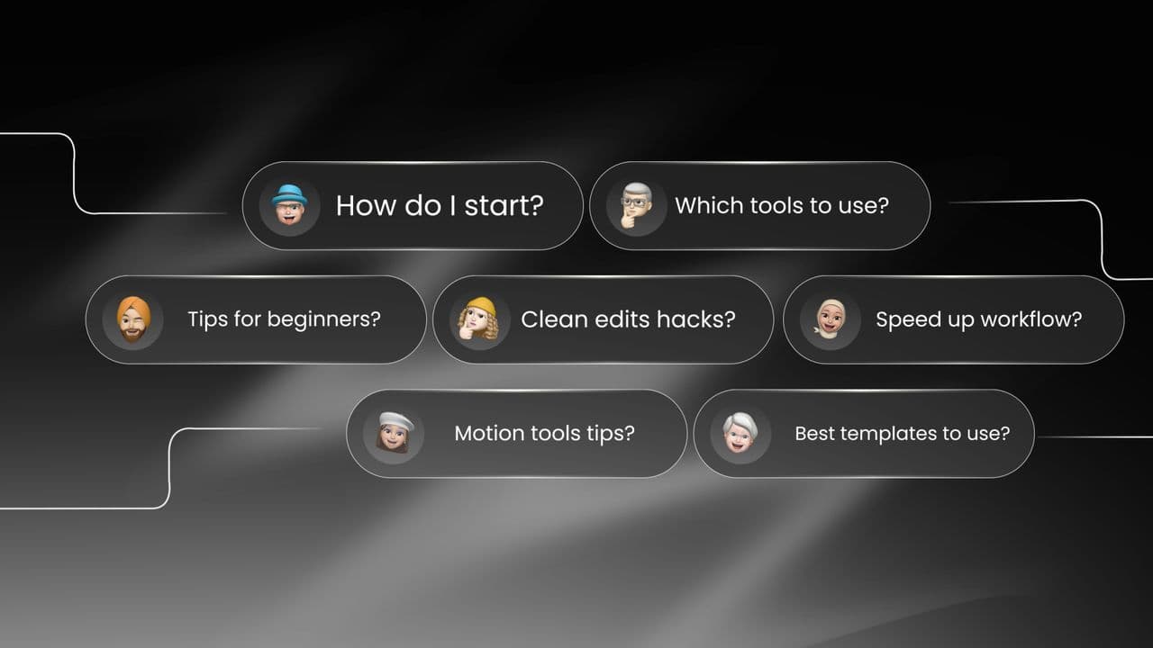 template SaaS Launch Video Glassmorphic Q&A Chat Reveal preview