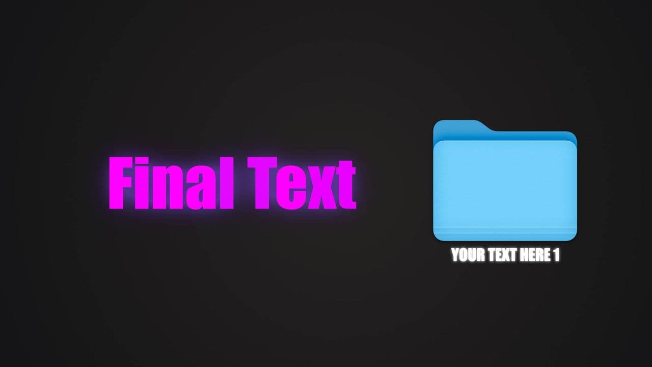 Sliding Folder with Neon Text Reveal