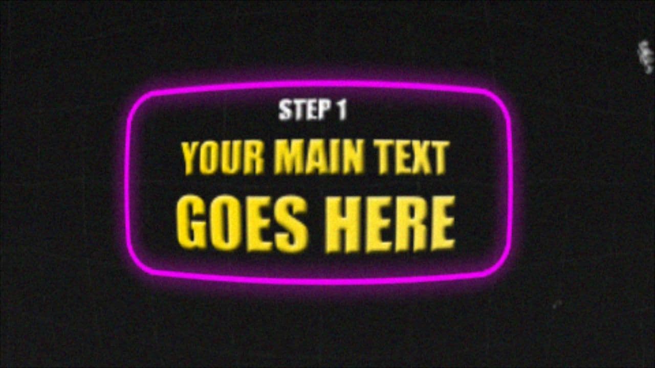 template Retro TV-Inspired Neon Text Box preview