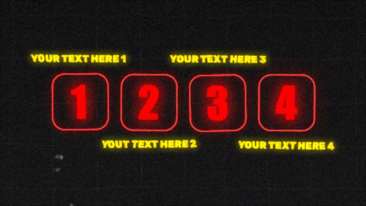 4-Step Countdown Animation with Bold Highlights