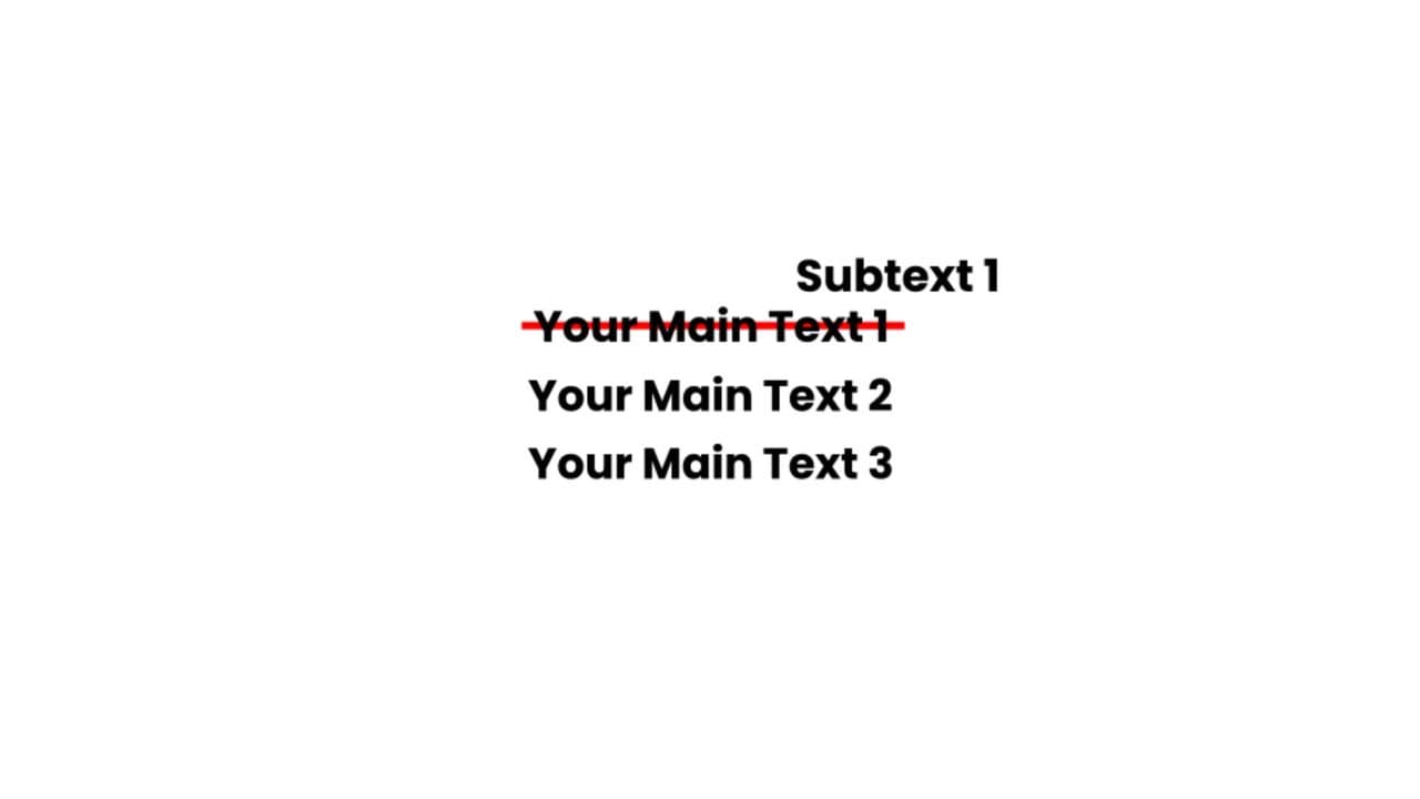 Hand-Drawn Red Strike-Through Text