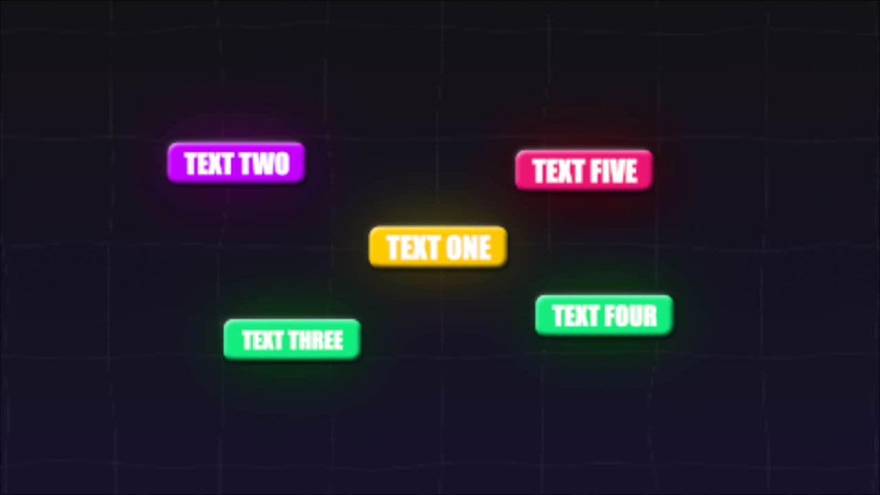 template 5 Text Boxes with Animated Position Changes preview