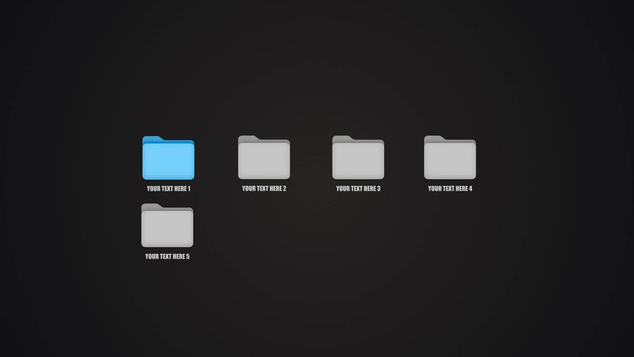 5-Folder Mockup with Highlighted Mac Folder