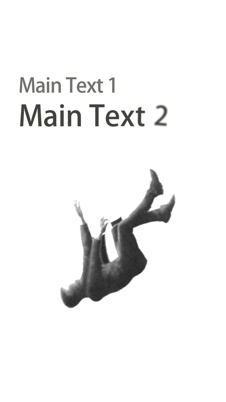 Slow Motion Falling Human Animation with 2-Text Layers Reveal