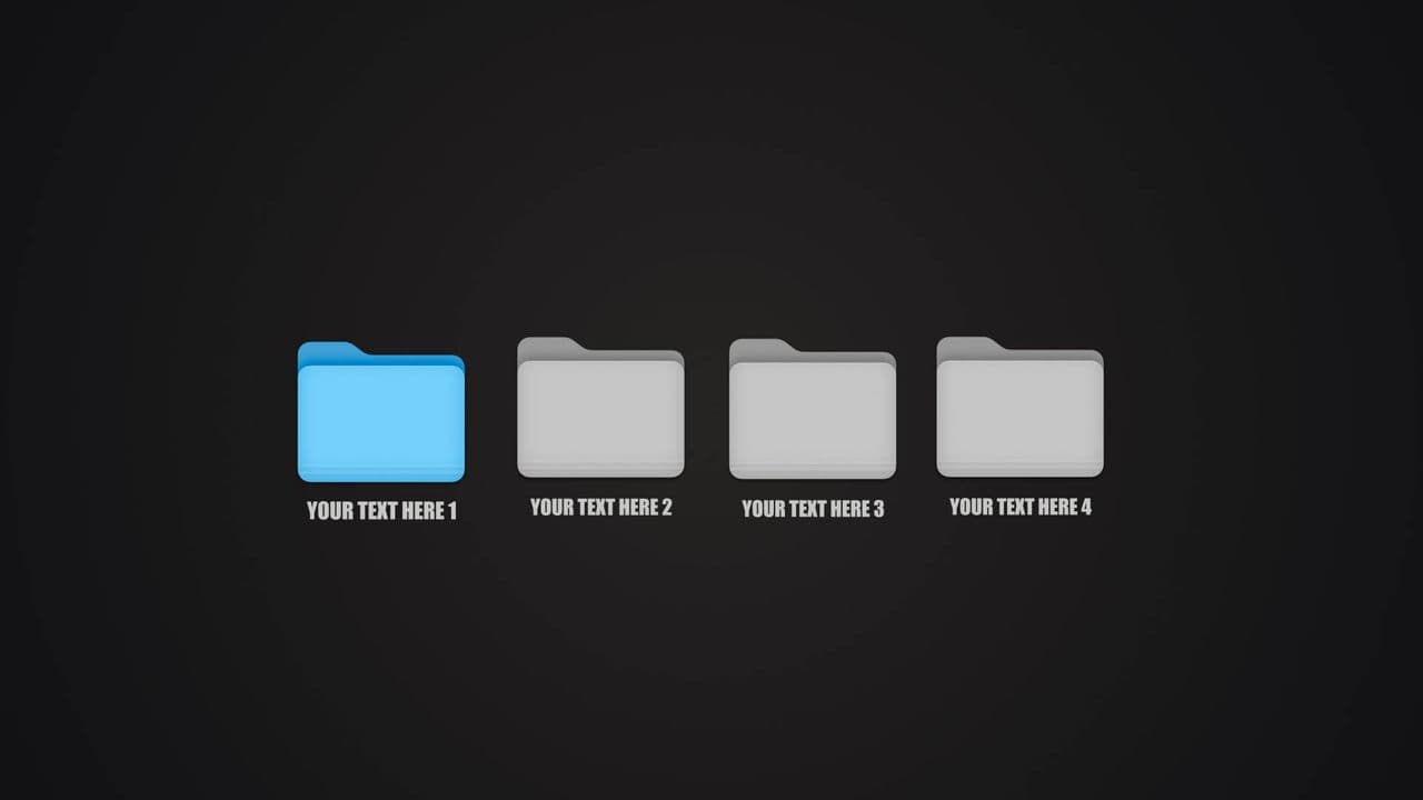 4-Folder Mockup with Highlighted Mac Folder