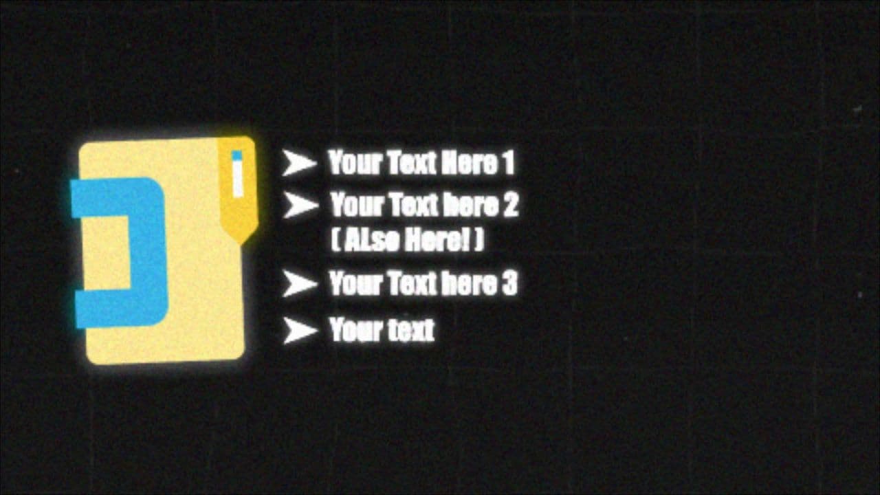 Retro Folder Reveal with 4 Text Highlights