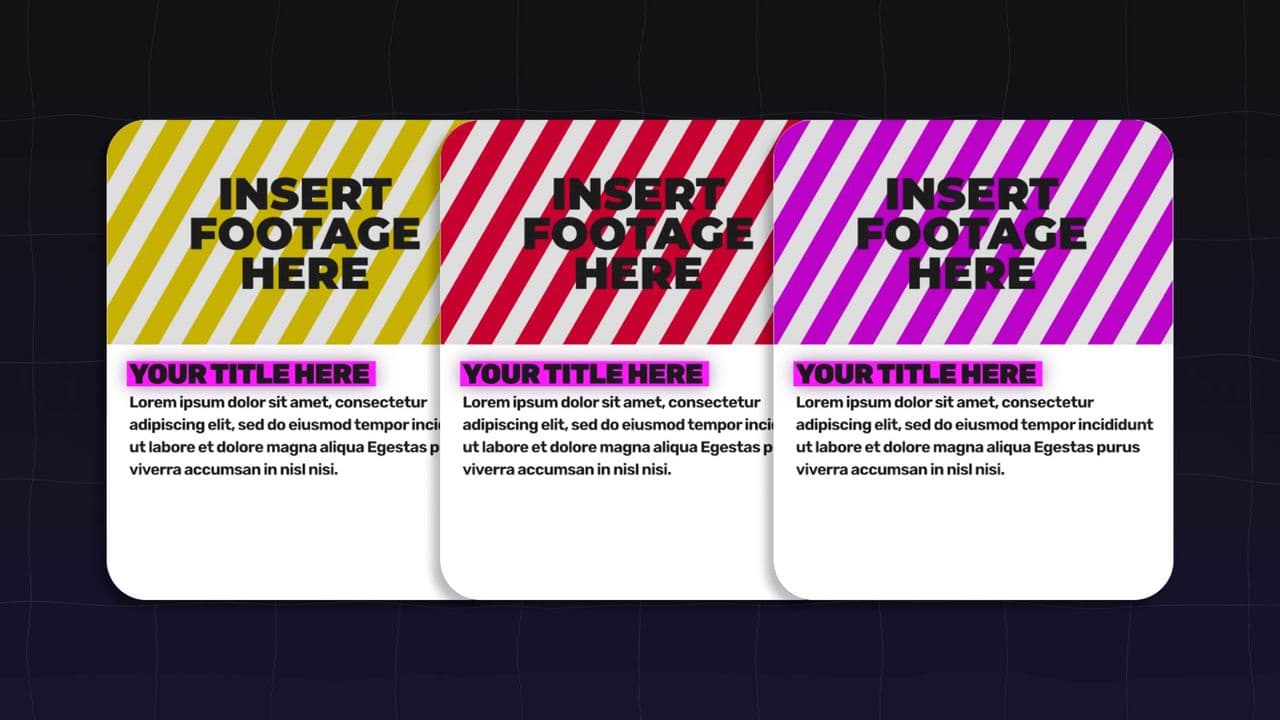 6 Highlighted Footage Boxes with Bold Titles
