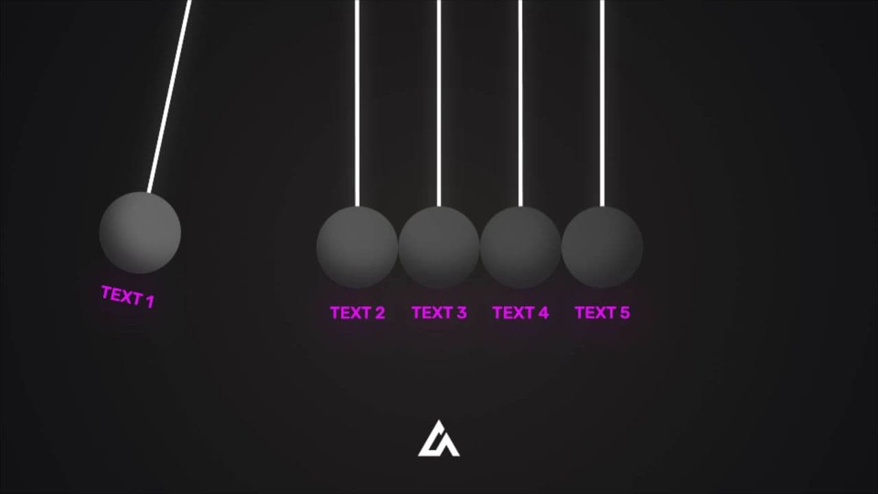 Newton's Cradle Animation | 5-Point Impact Chain Visual