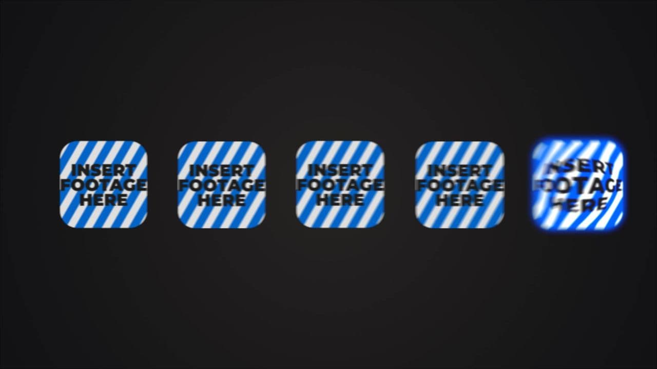 Five Logos with Expanding and Sliding Reveal