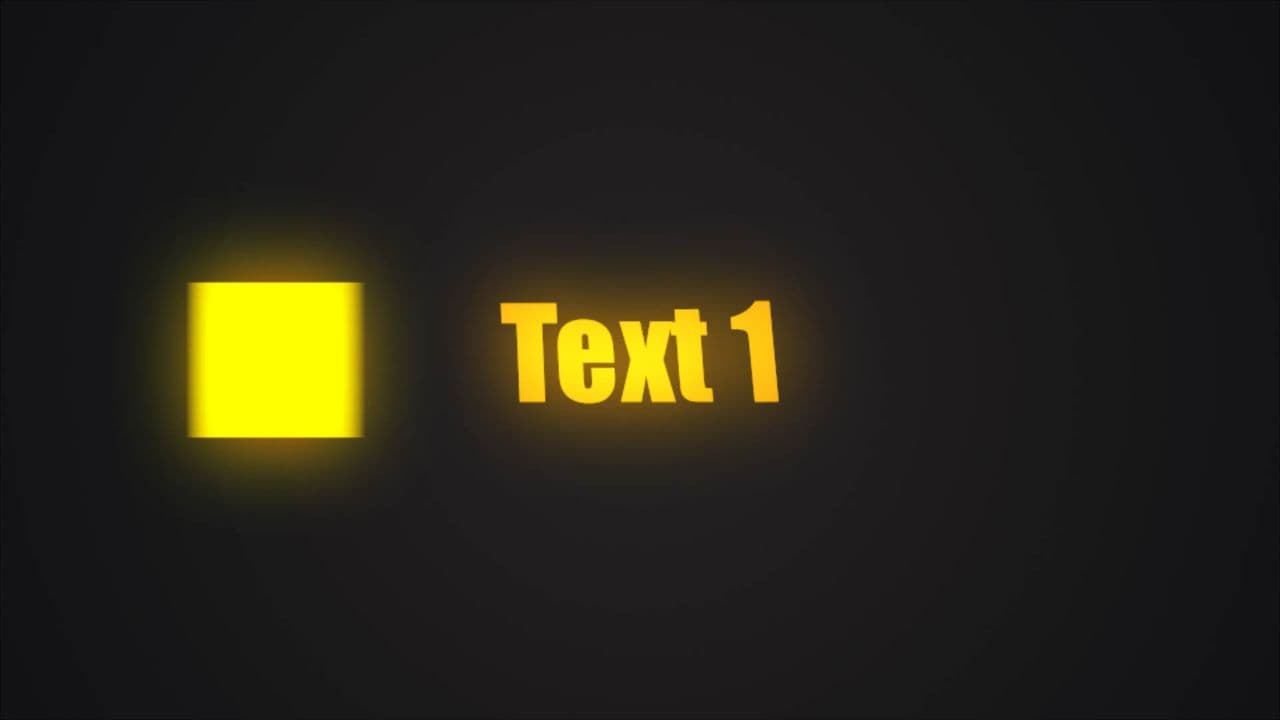 Yellow Box Collision Effect with Text Shift