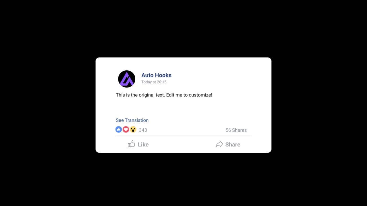 Animated Facebook Post Mockup