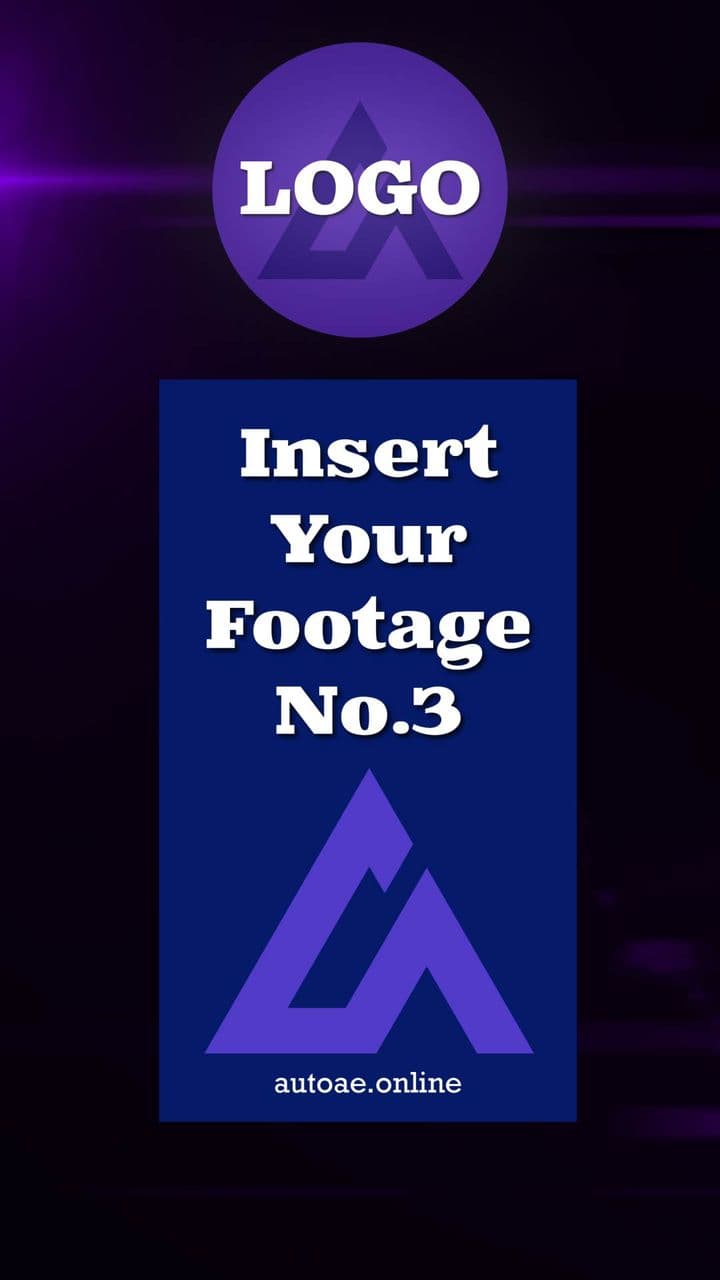 template Logo + 2 Footage Showcase Animation – Vertical Comparison Reveal preview