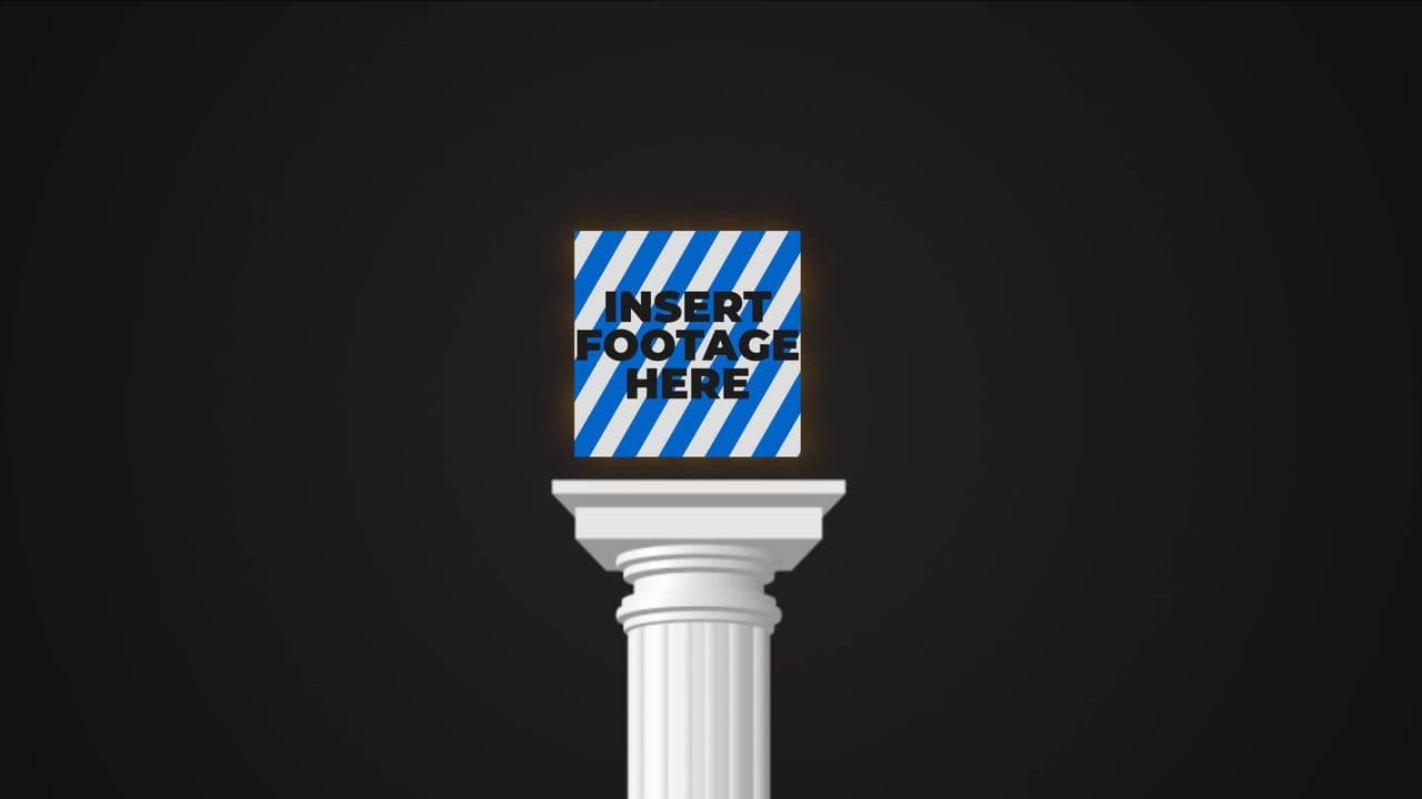Single Logo Lifted by a Roman Column