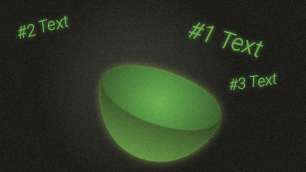 3D Text Splash Animation with Rotating Bowl