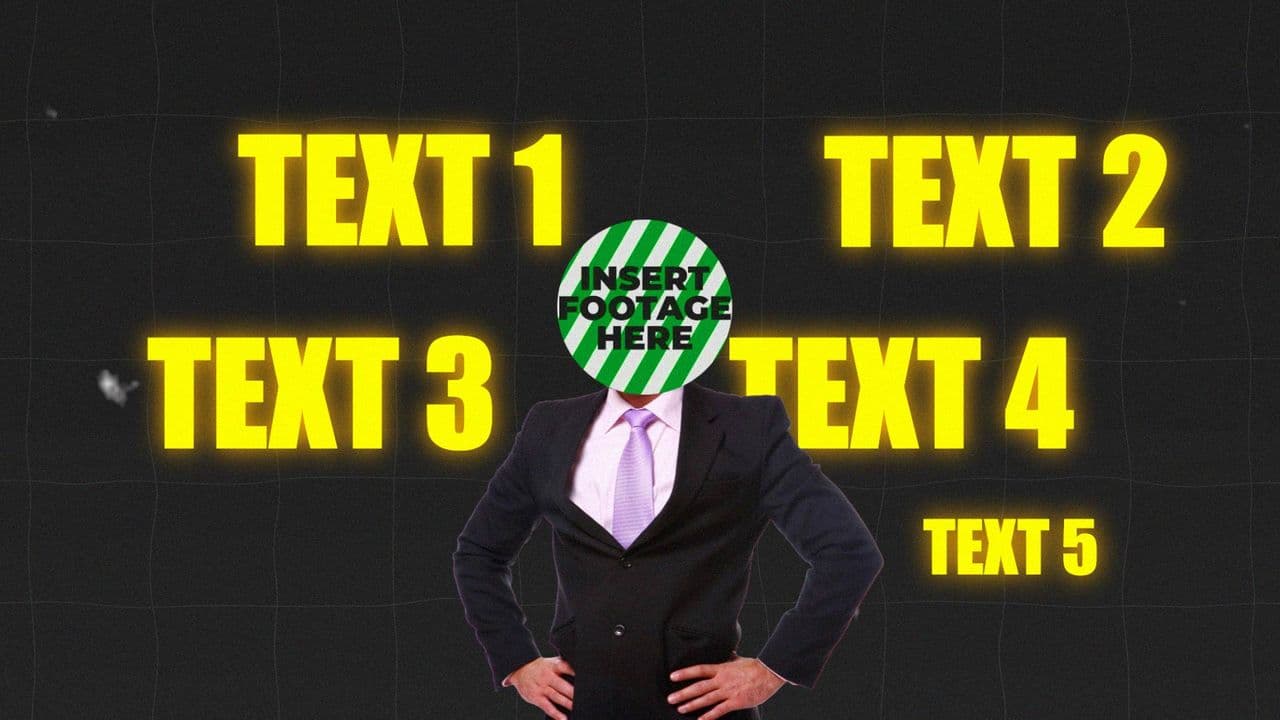 Animated Character with 5 Glowing Text Highlights