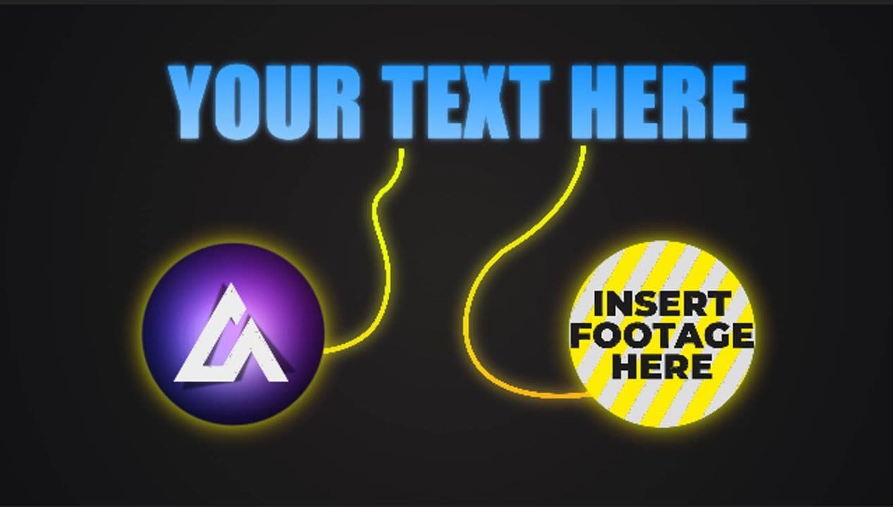 Blue Gradient Text with Glowing Lines to 2-Logo Reveal