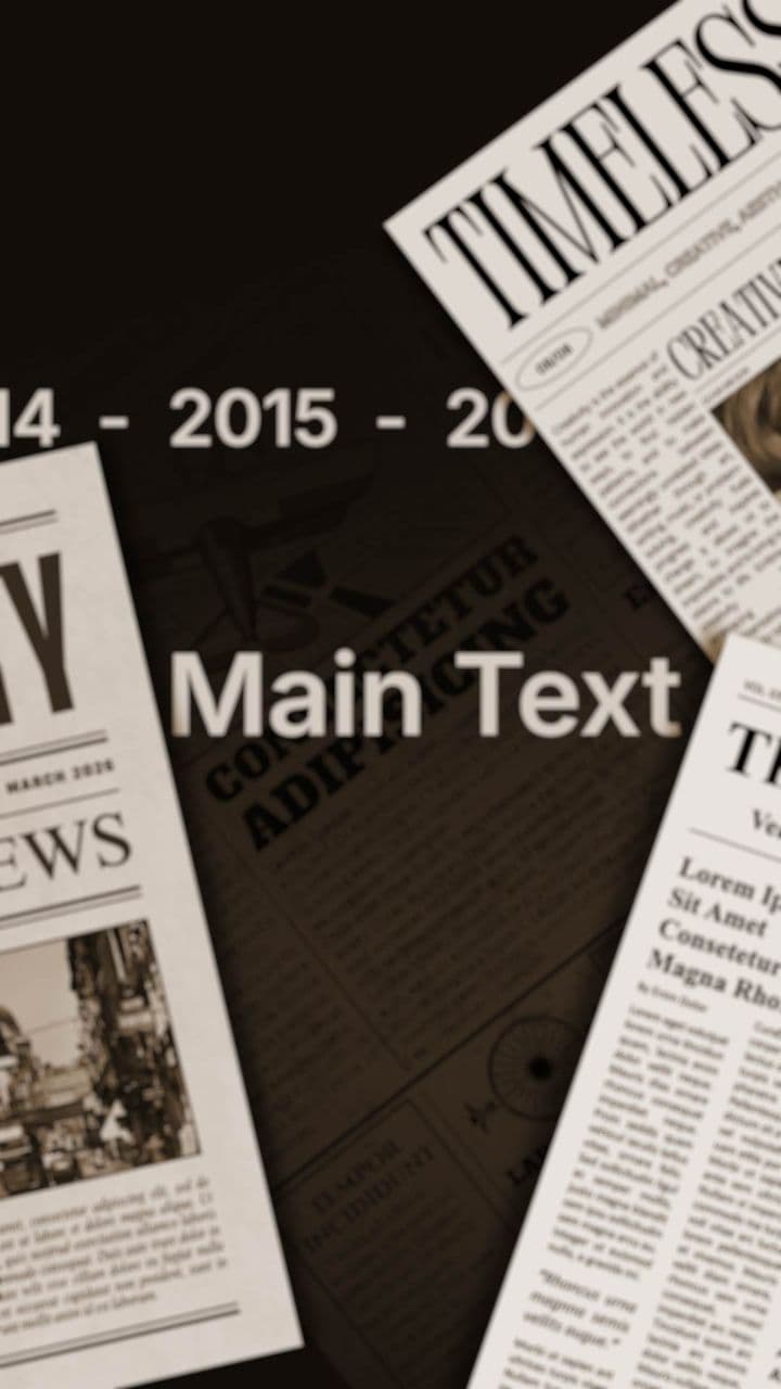 Vintage Newspaper History Reveal Animation - 3 Footage / 1 Text