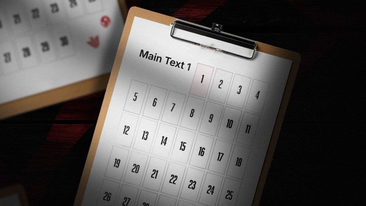 Calendar Schedule & Agenda Planner Animation - 2 Text